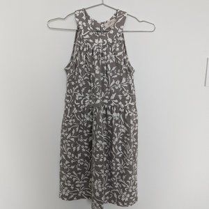 Ann Taylor LOFT Ikat Floral Print Dress, Grey/White, Women's XS Petite